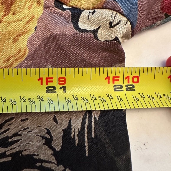 Jeri Marque 80s VTG Colorful Satin Floral Art Deco Button Down Blouse Size 14 - Picture 8 of 10